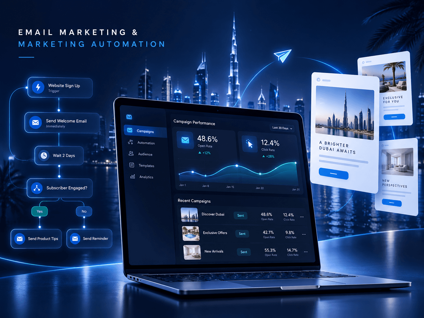 Concept illustration for Email Marketing & Automation